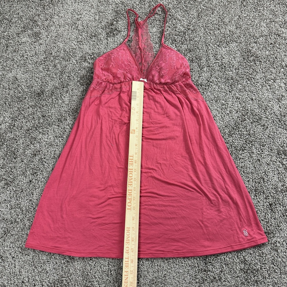 VTG Victoria's Secret Lingerie Small Pink Lace Halter Babydoll Slip Y2K Coquette - Picture 7 of 14
